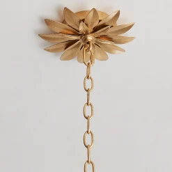 Olive Leaf Drum Shade Chandelier - 6 Light