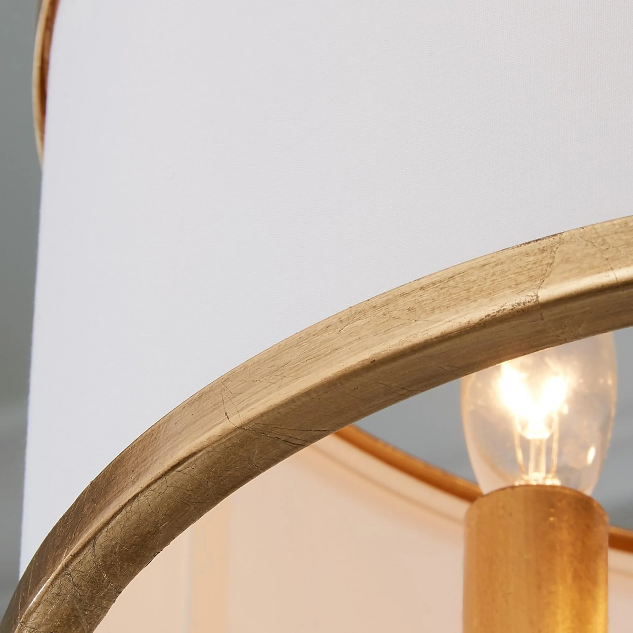 Olive Leaf Drum Shade Chandelier - 3 Light