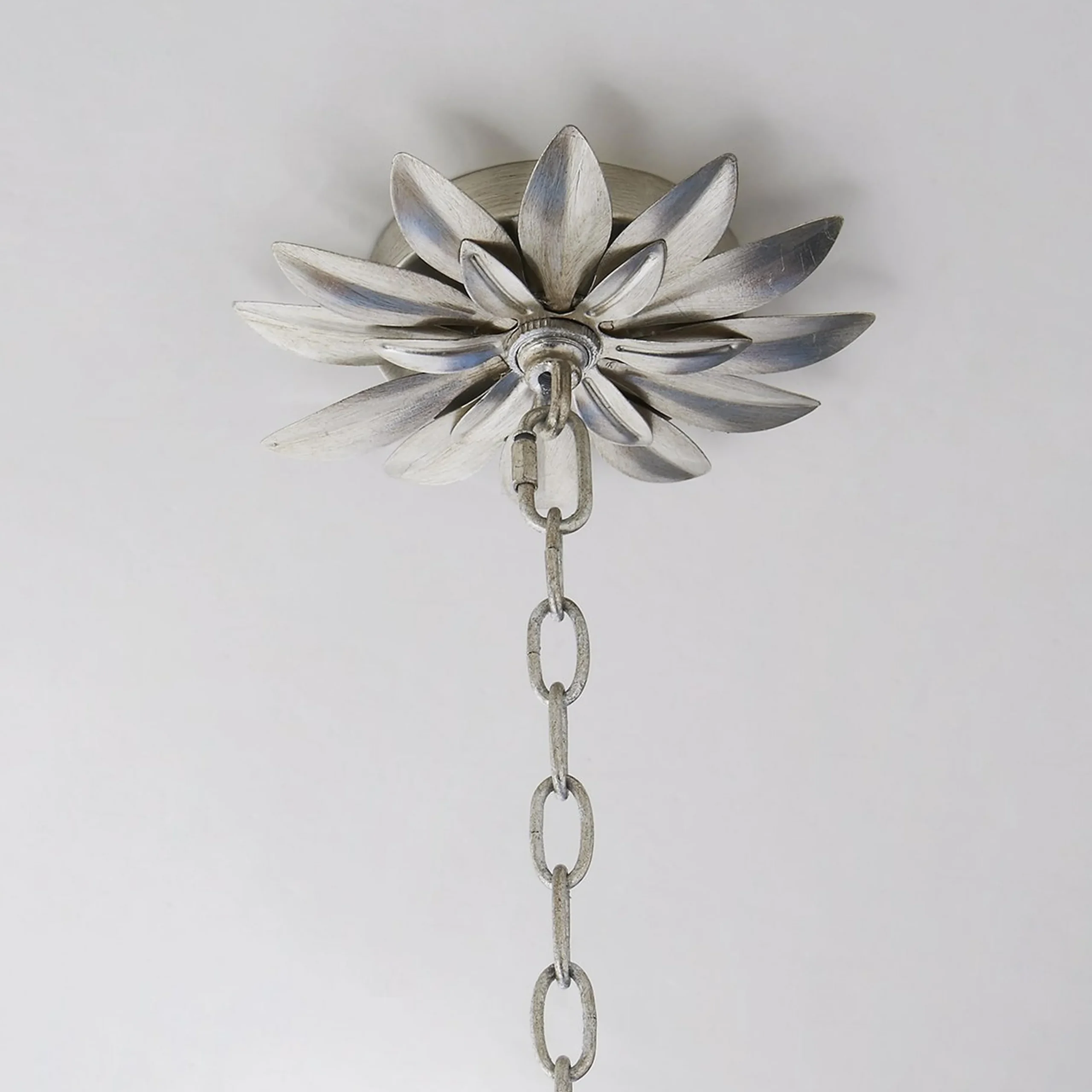 Olive Leaf Drum Shade Chandelier - 6 Light