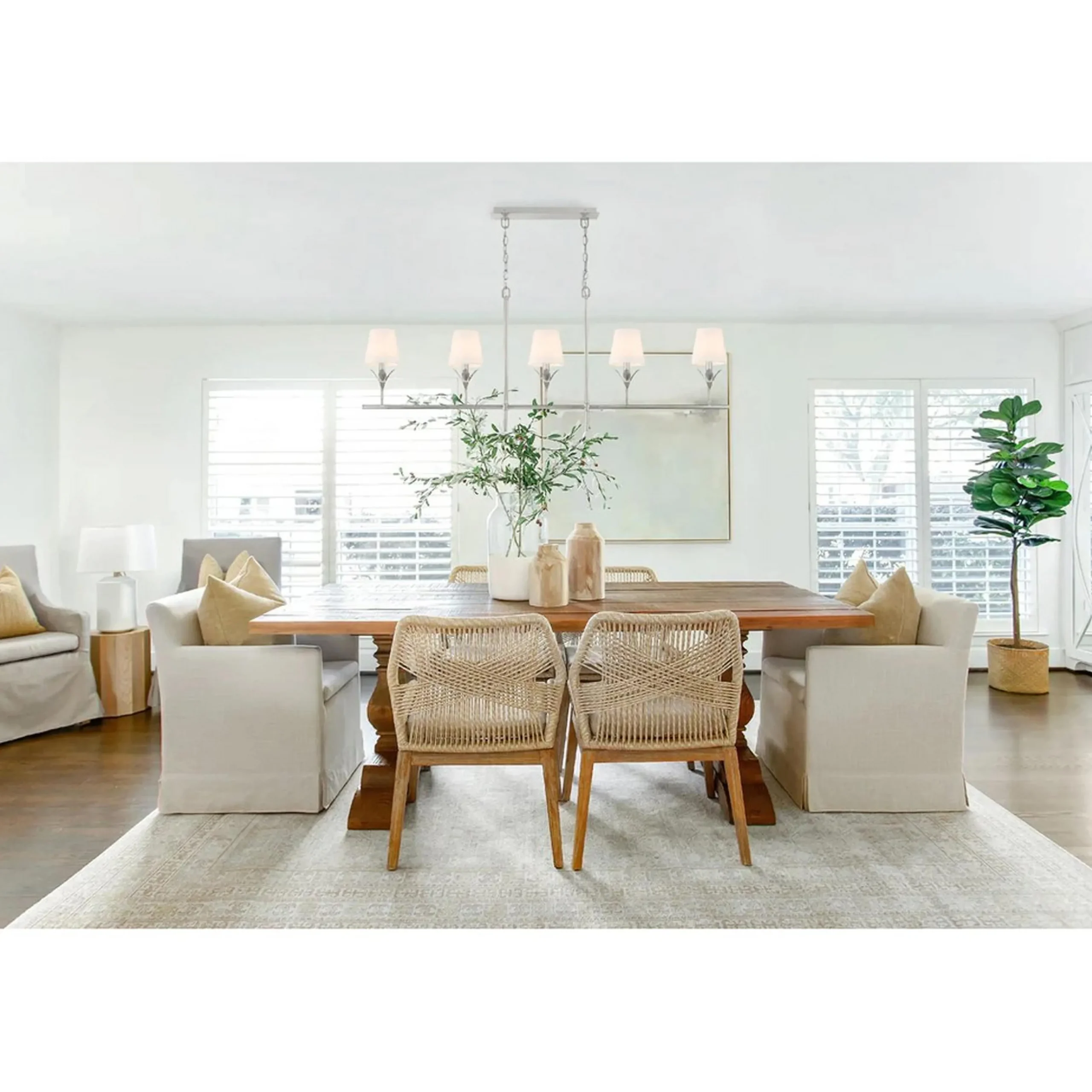 Olive Leaf Island Chandelier