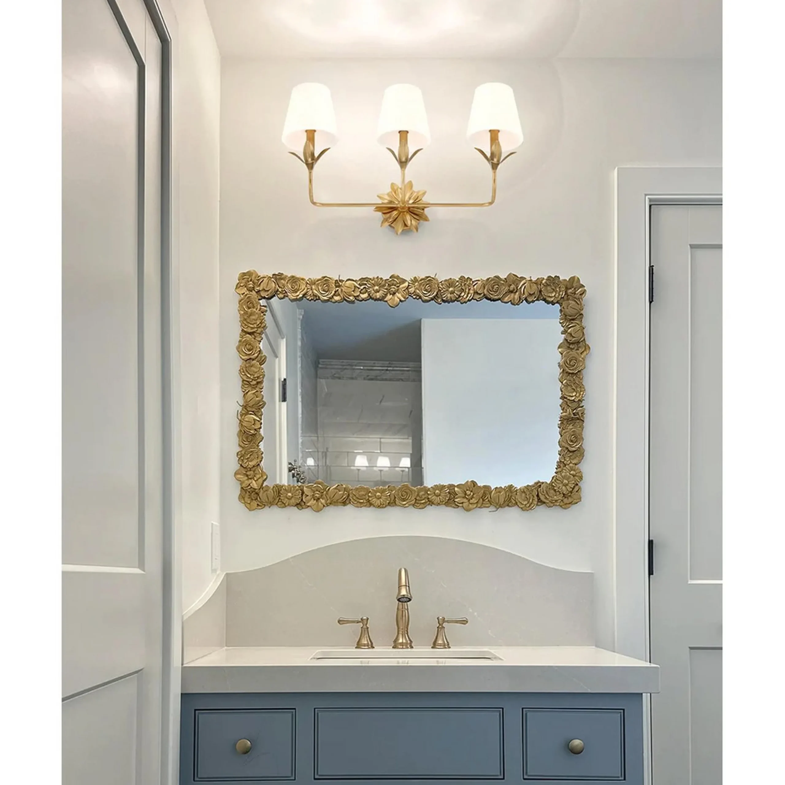 Olive Leaf Petal Vanity Light - 3 Light
