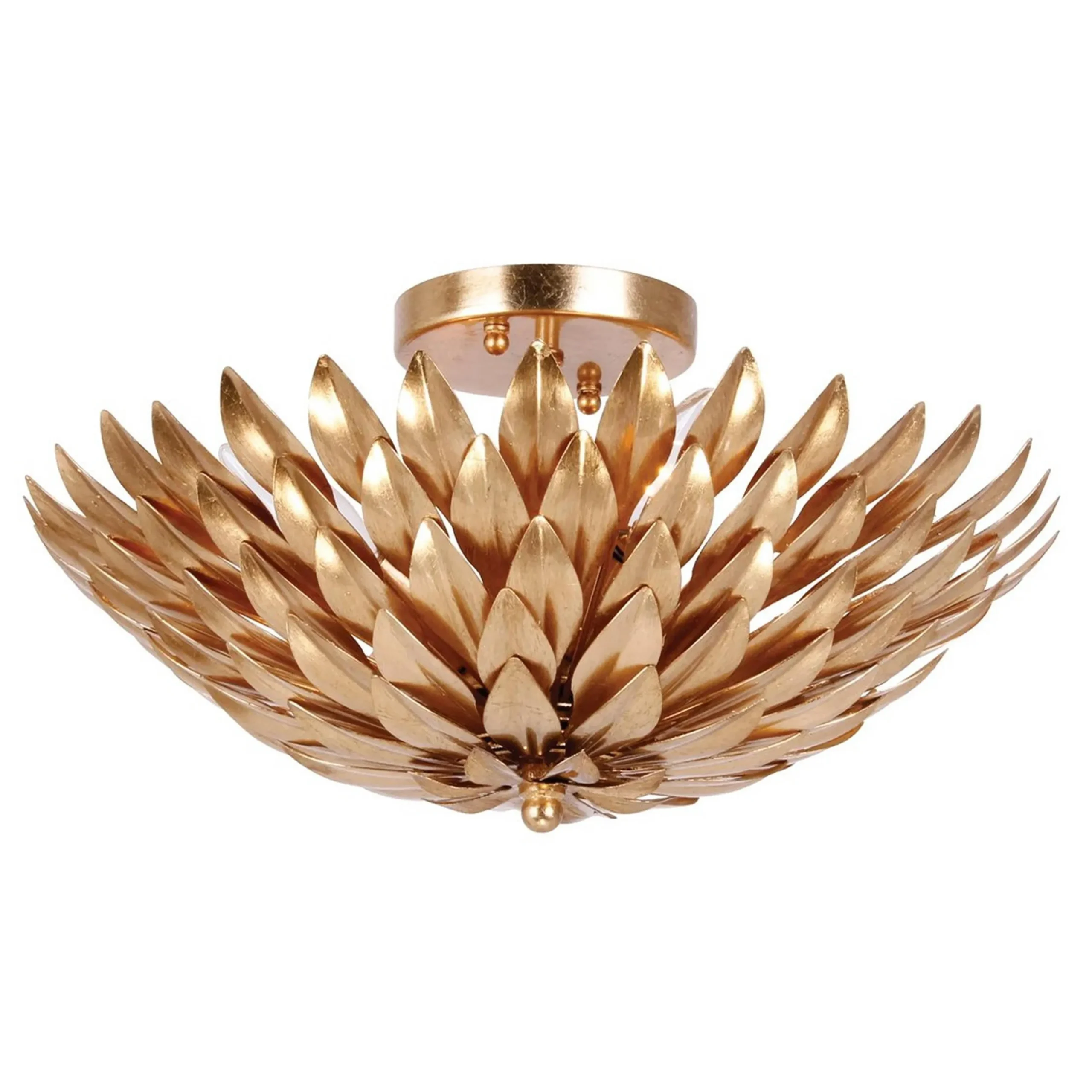 Olive Leaf Semi-Flush Ceiling Light - 4 Light