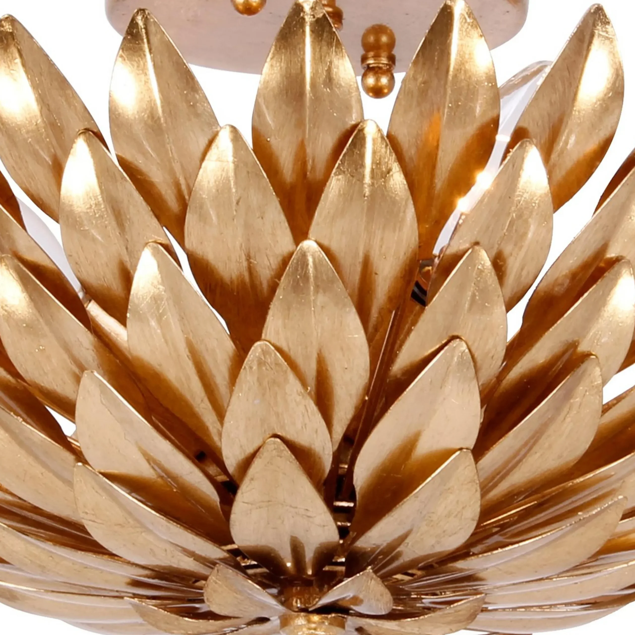 Olive Leaf Semi-Flush Ceiling Light - 4 Light