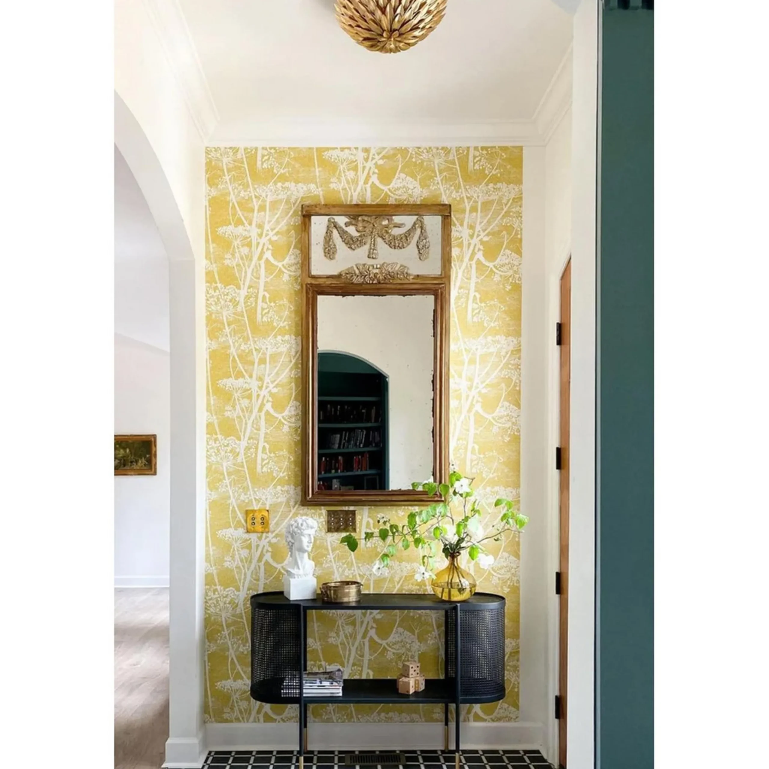 Olive Leaf Semi-Flush Ceiling Light - 4 Light