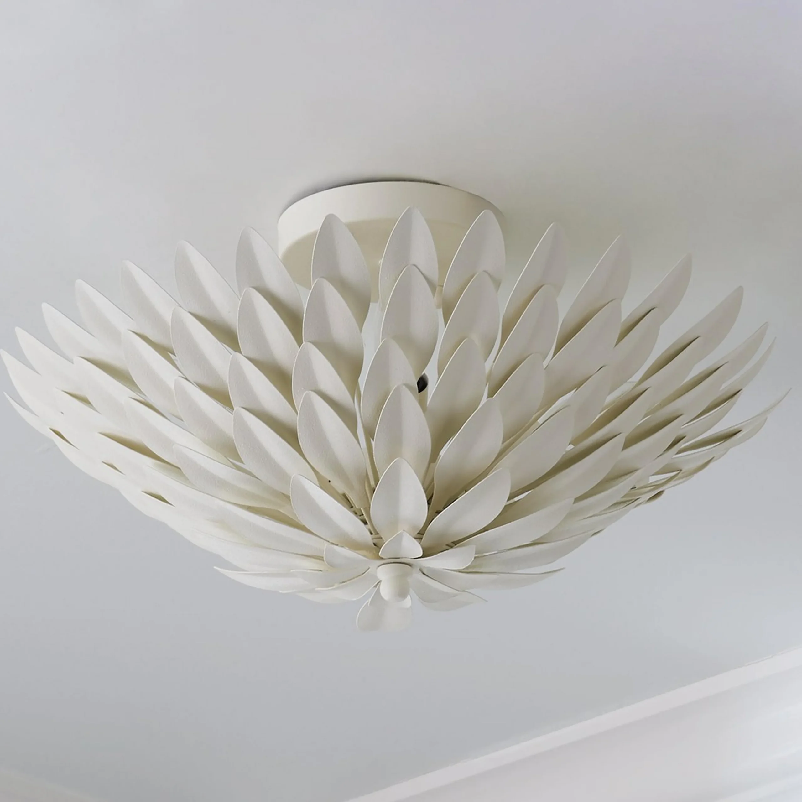 Olive Leaf Semi-Flush Ceiling Light - 4 Light