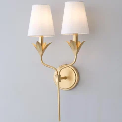 Olive Leaf Stem Sconce - 2 Light