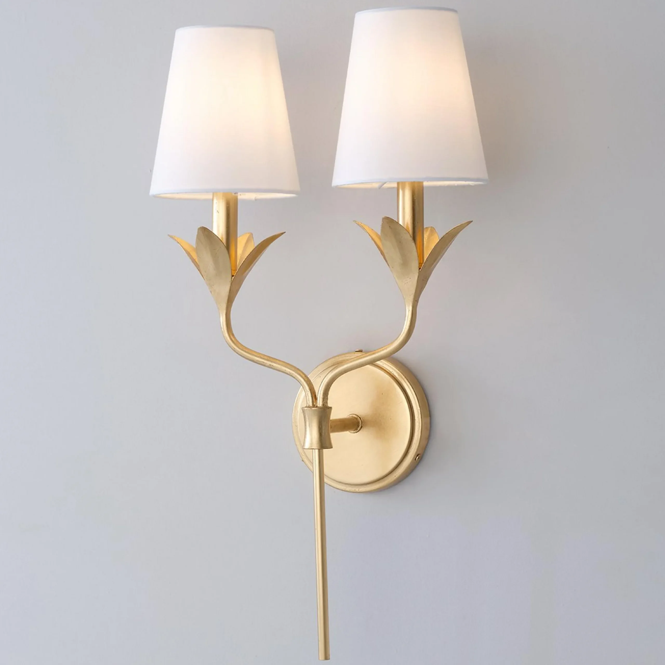 Olive Leaf Stem Sconce - 2 Light