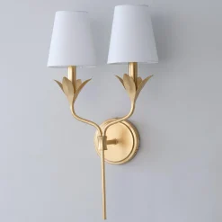 Olive Leaf Stem Sconce - 2 Light