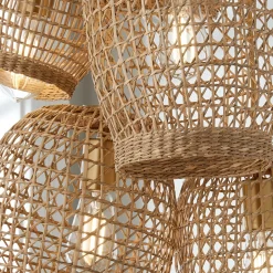 Open Weave Rattan Chandelier