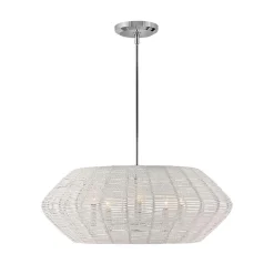 Organic Modern Rattan Chandelier - 5 Light