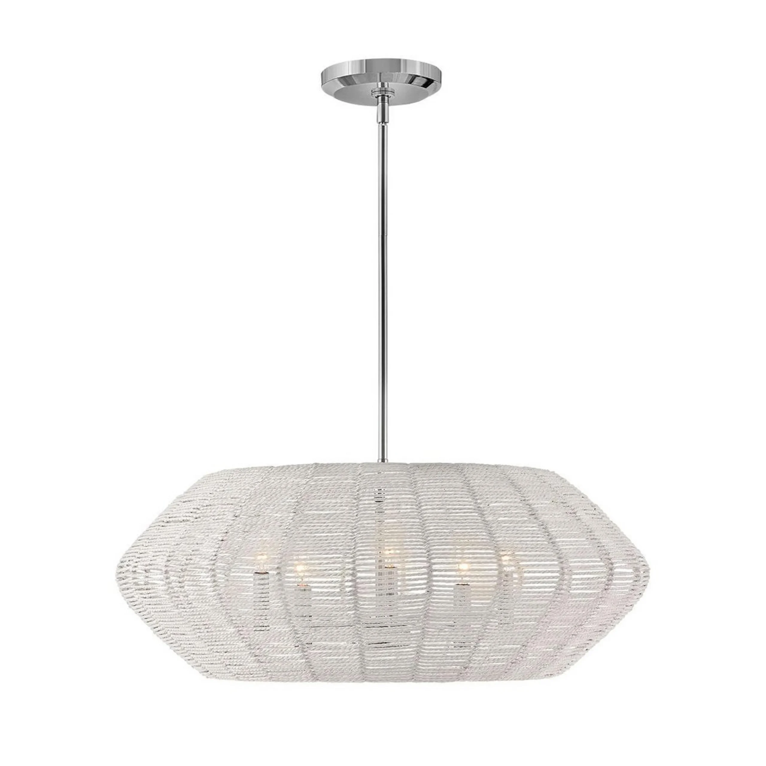 Organic Modern Rattan Chandelier - 5 Light