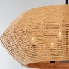 Organic Modern Rattan Chandelier - 5 Light