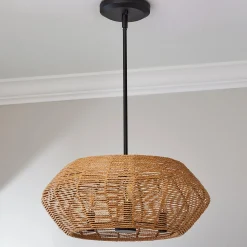 Organic Modern Rattan Chandelier - 3 Light