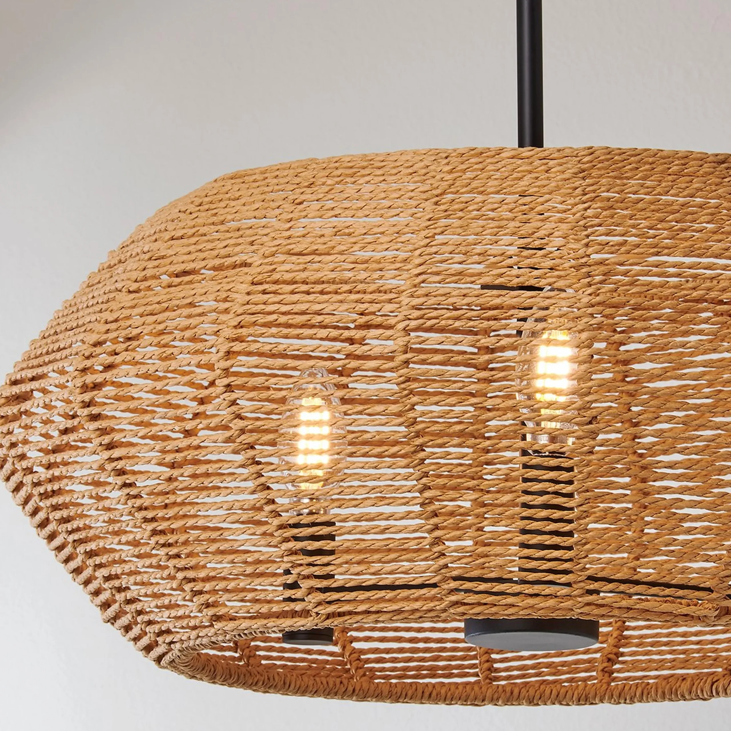 Organic Modern Rattan Chandelier - 3 Light