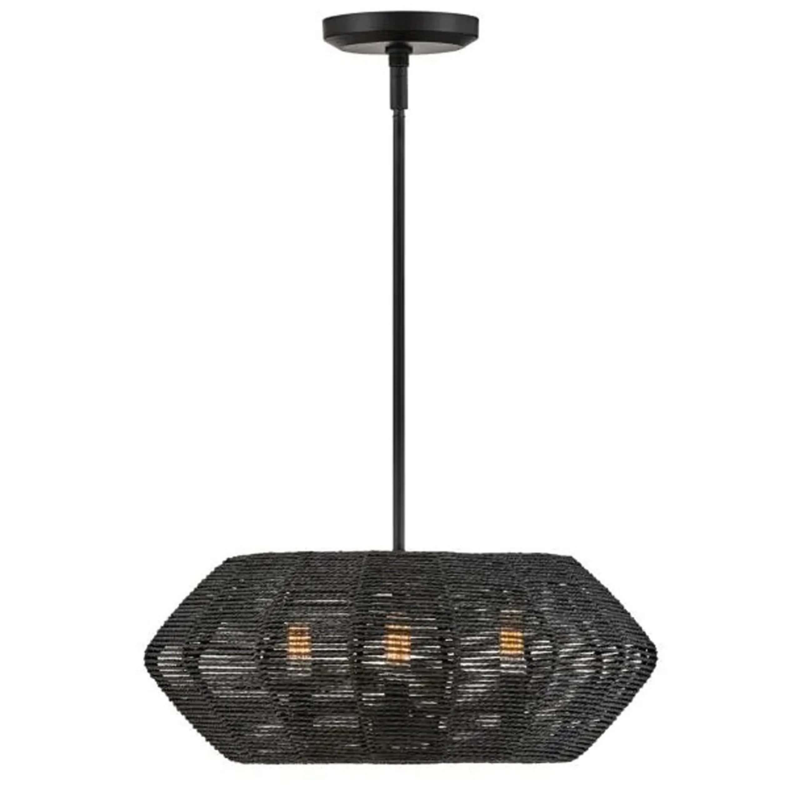 Organic Modern Rattan Chandelier - 3 Light