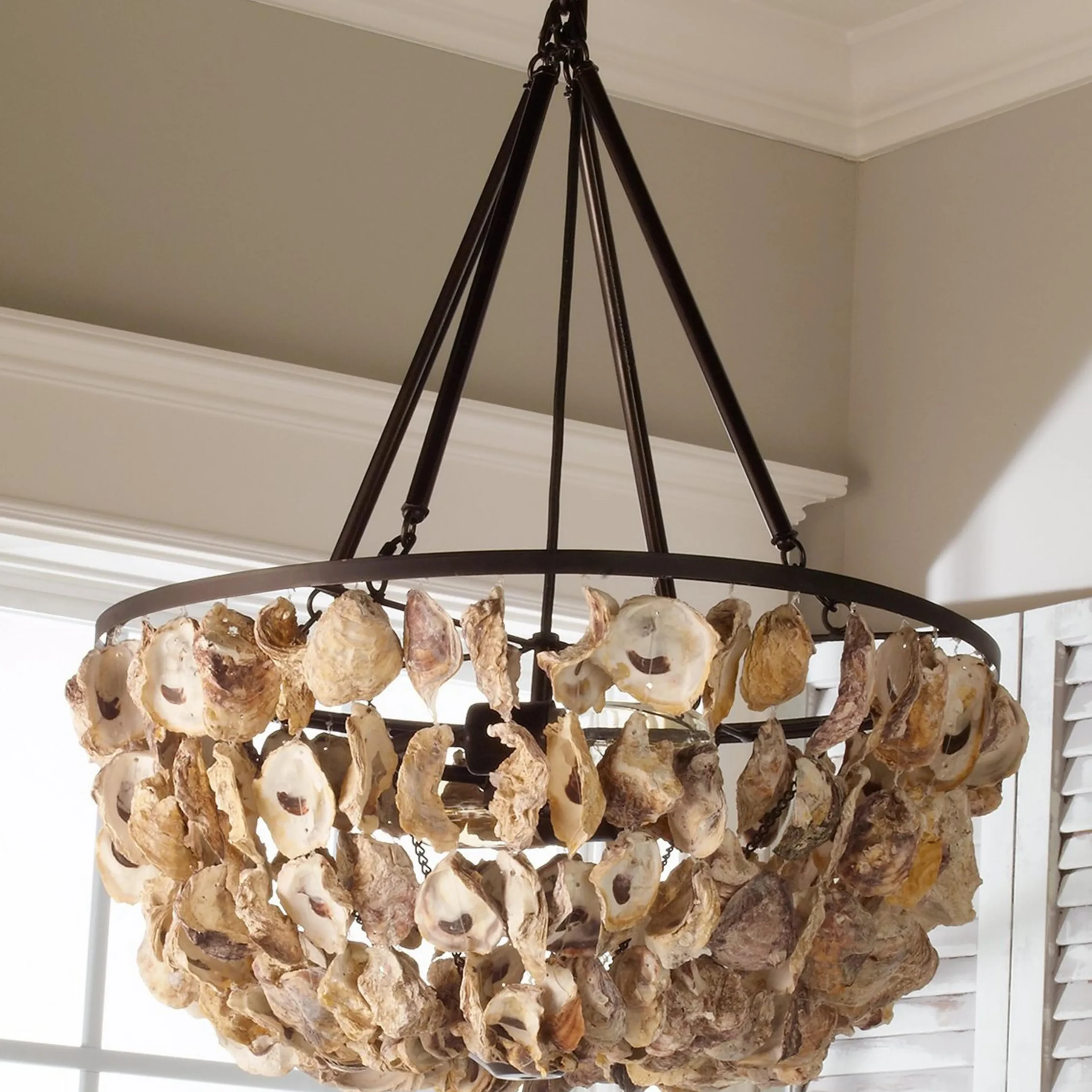Oyster Shell Basket Chandelier
