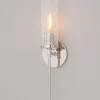 Pencil Arm and Crackle Glass Sconce
