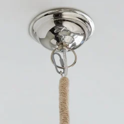 Pickled Wood and Clear Glass Pendant - Bell Glass