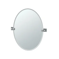 Pivoting Beveled Oval Mirror - Small