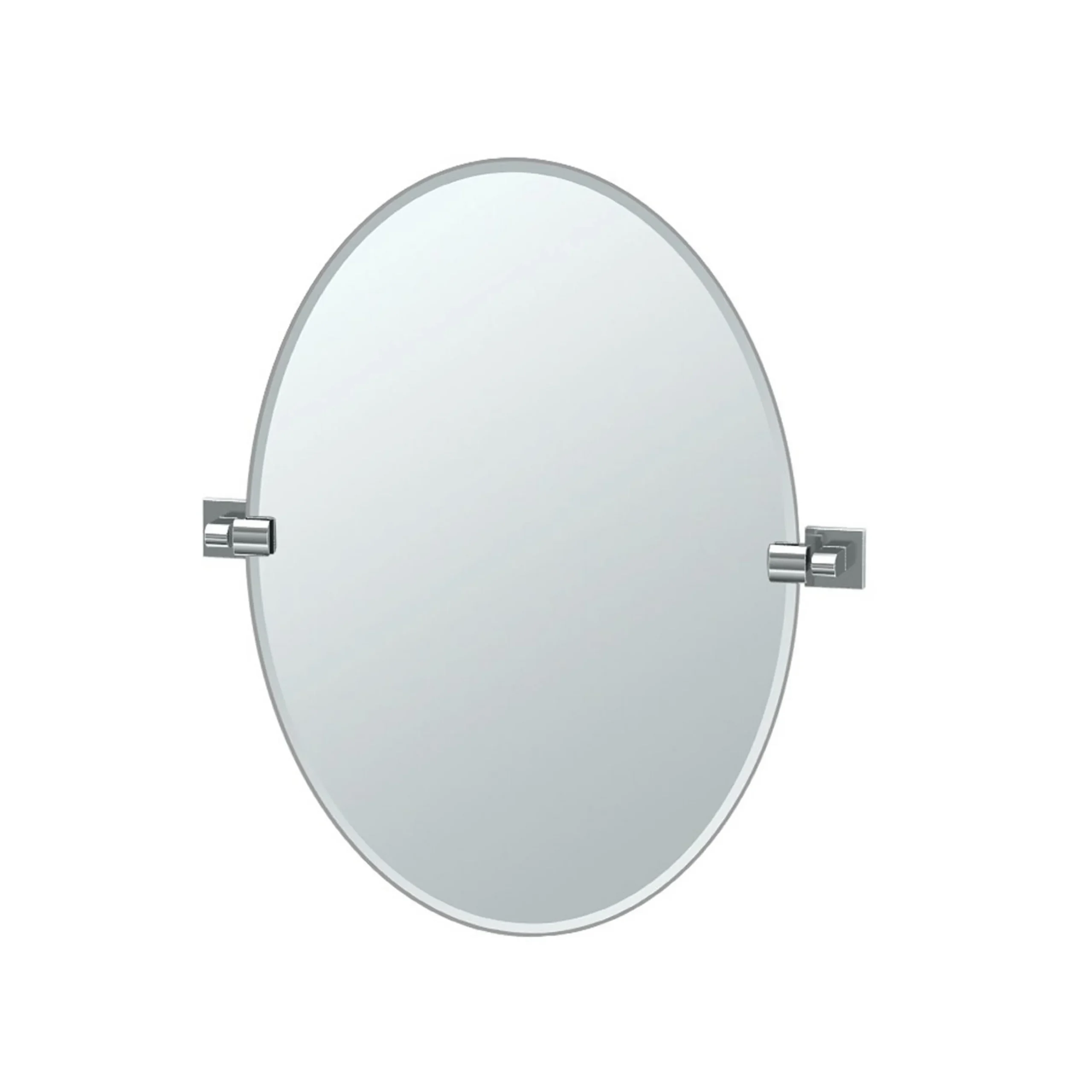 Pivoting Beveled Oval Mirror - Small