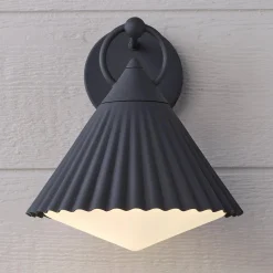 Pointed Pleat Outdoor Wall Sconce