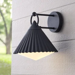 Pointed Pleat Outdoor Wall Sconce