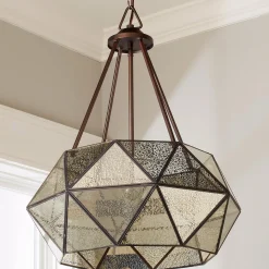 Prism Framed Mercury Glass Chandelier - 4 Light