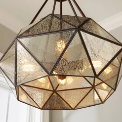 Prism Framed Mercury Glass Chandelier - 4 Light