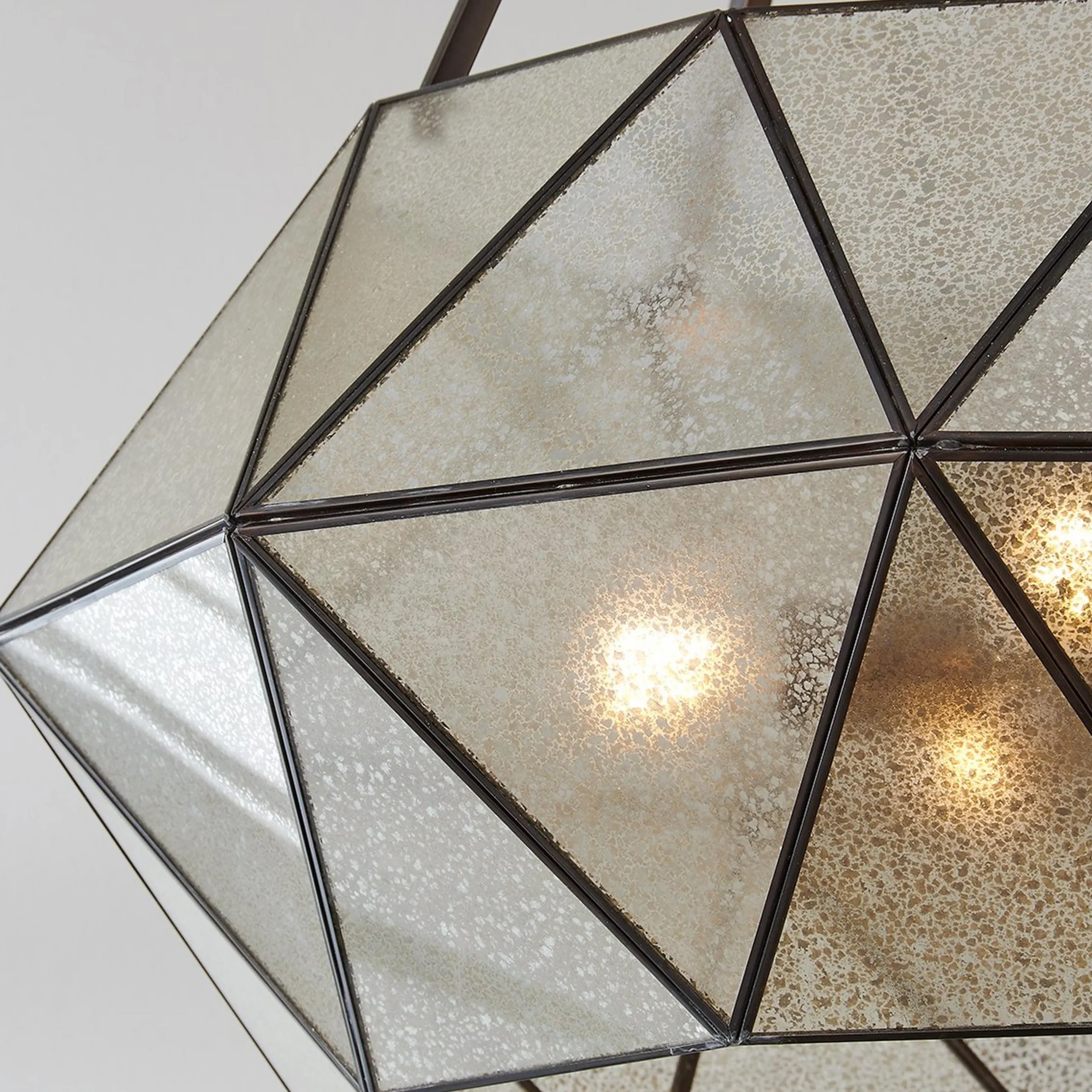 Prism Framed Mercury Glass Chandelier - 5 Light