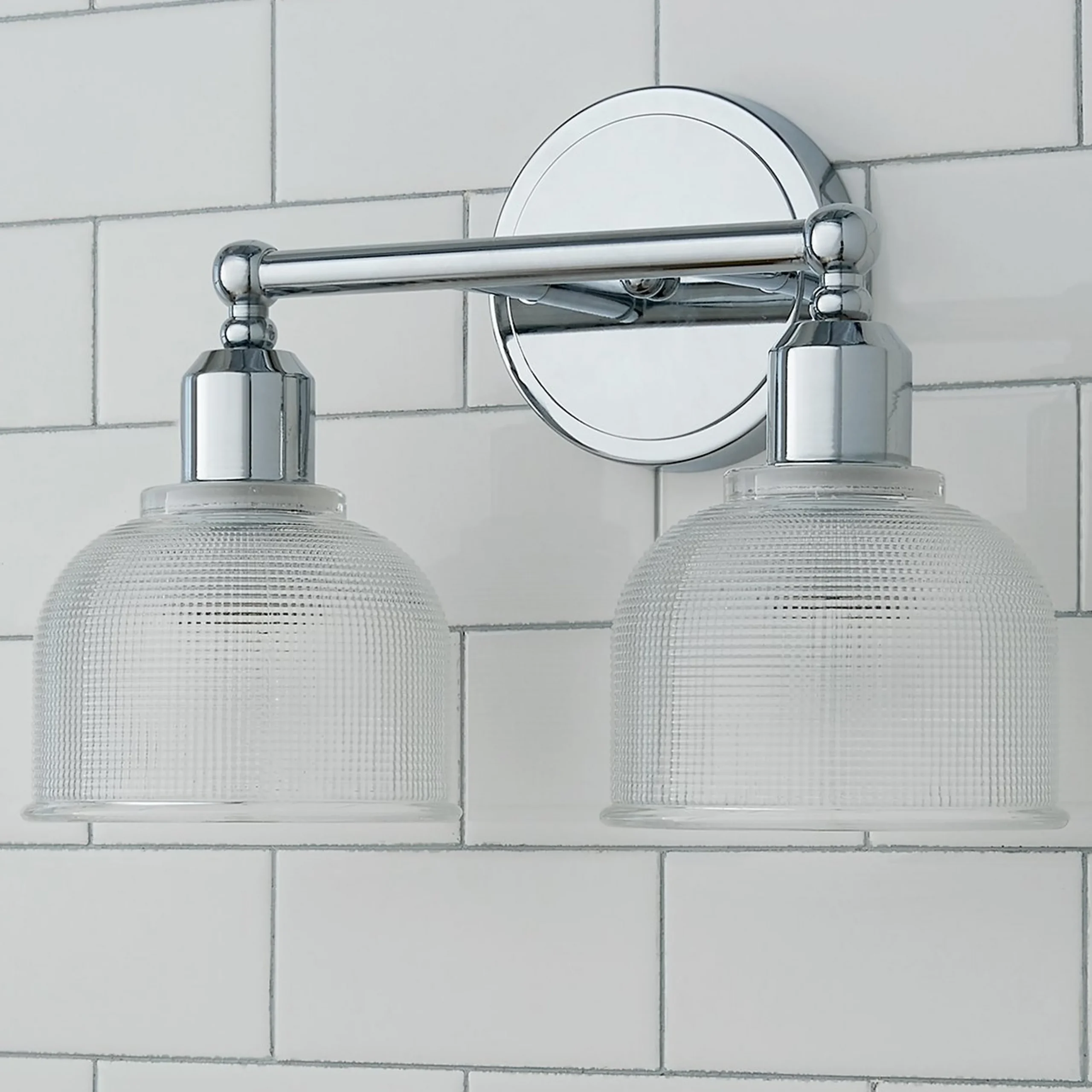 Prismatic Glass Vanity Light - 2 Light