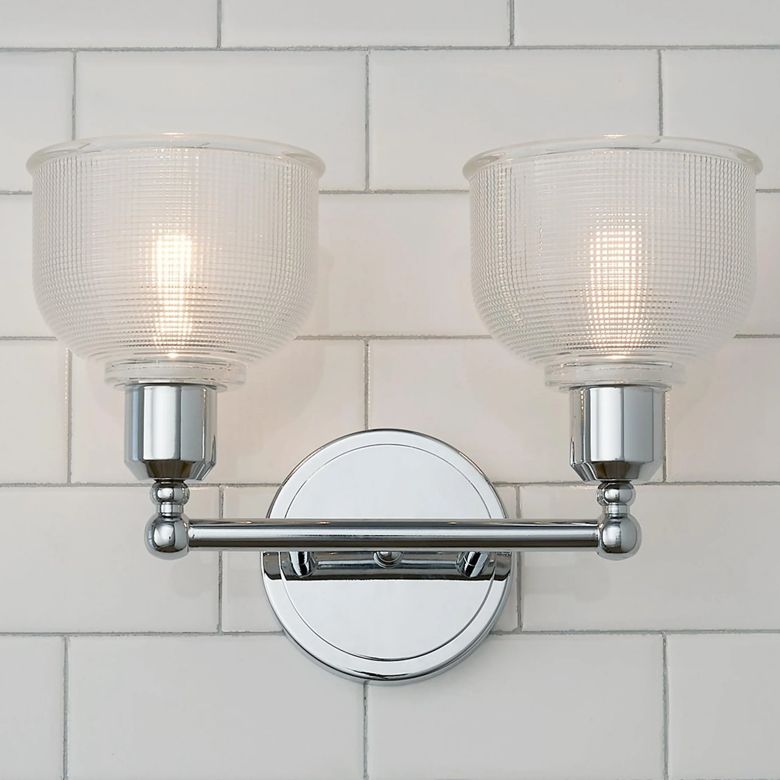 Prismatic Glass Vanity Light - 2 Light