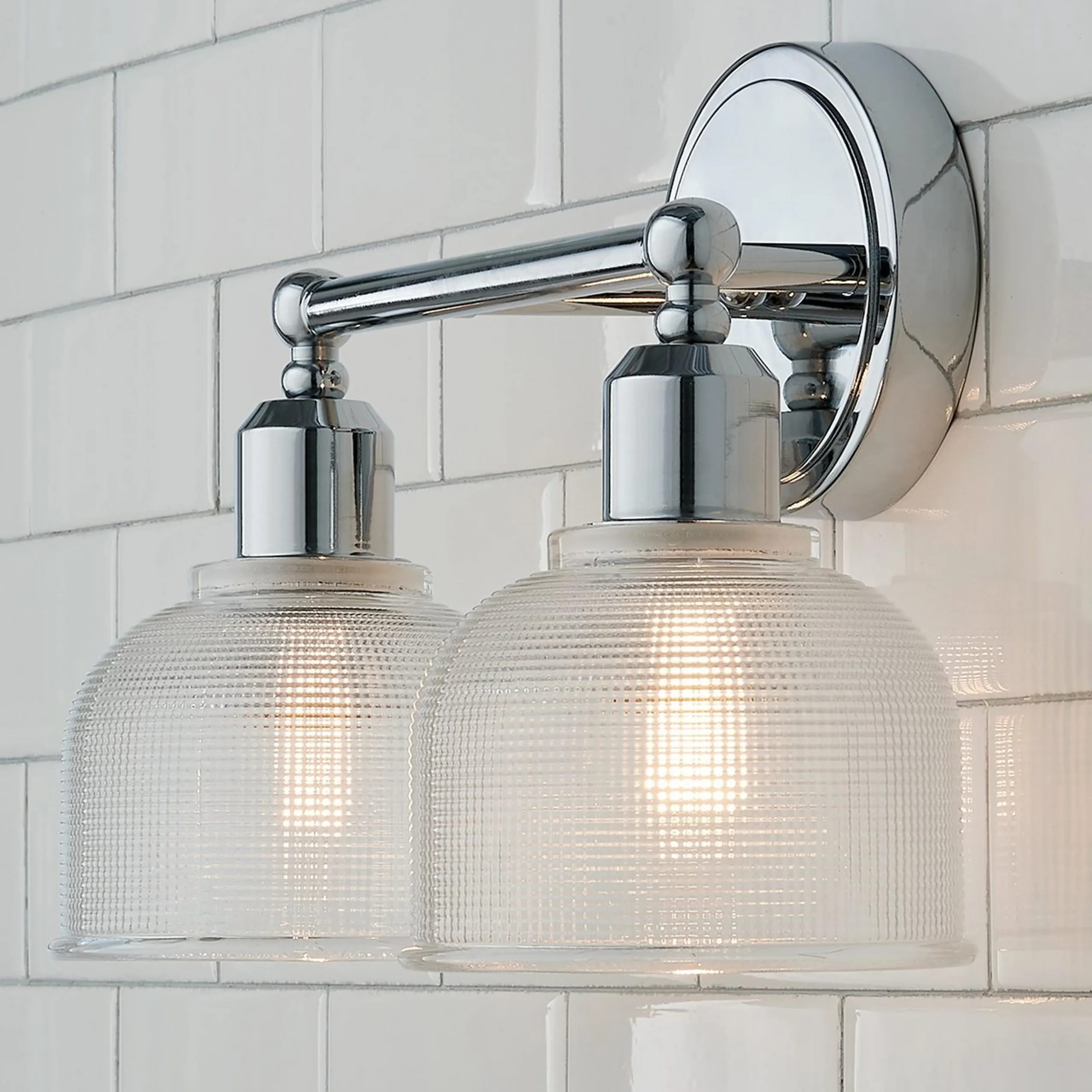 Prismatic Glass Vanity Light - 2 Light