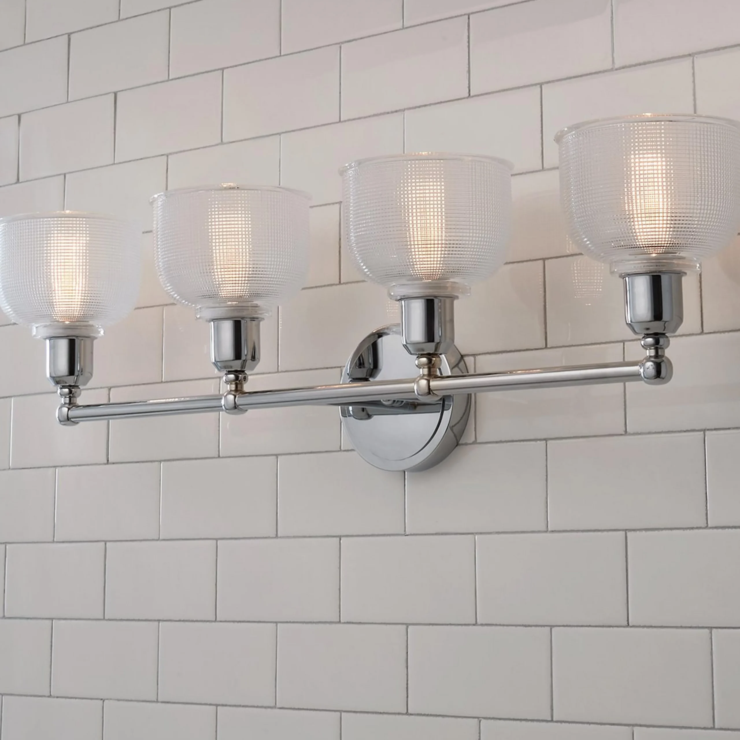 Prismatic Glass Vanity Light - 4 Light