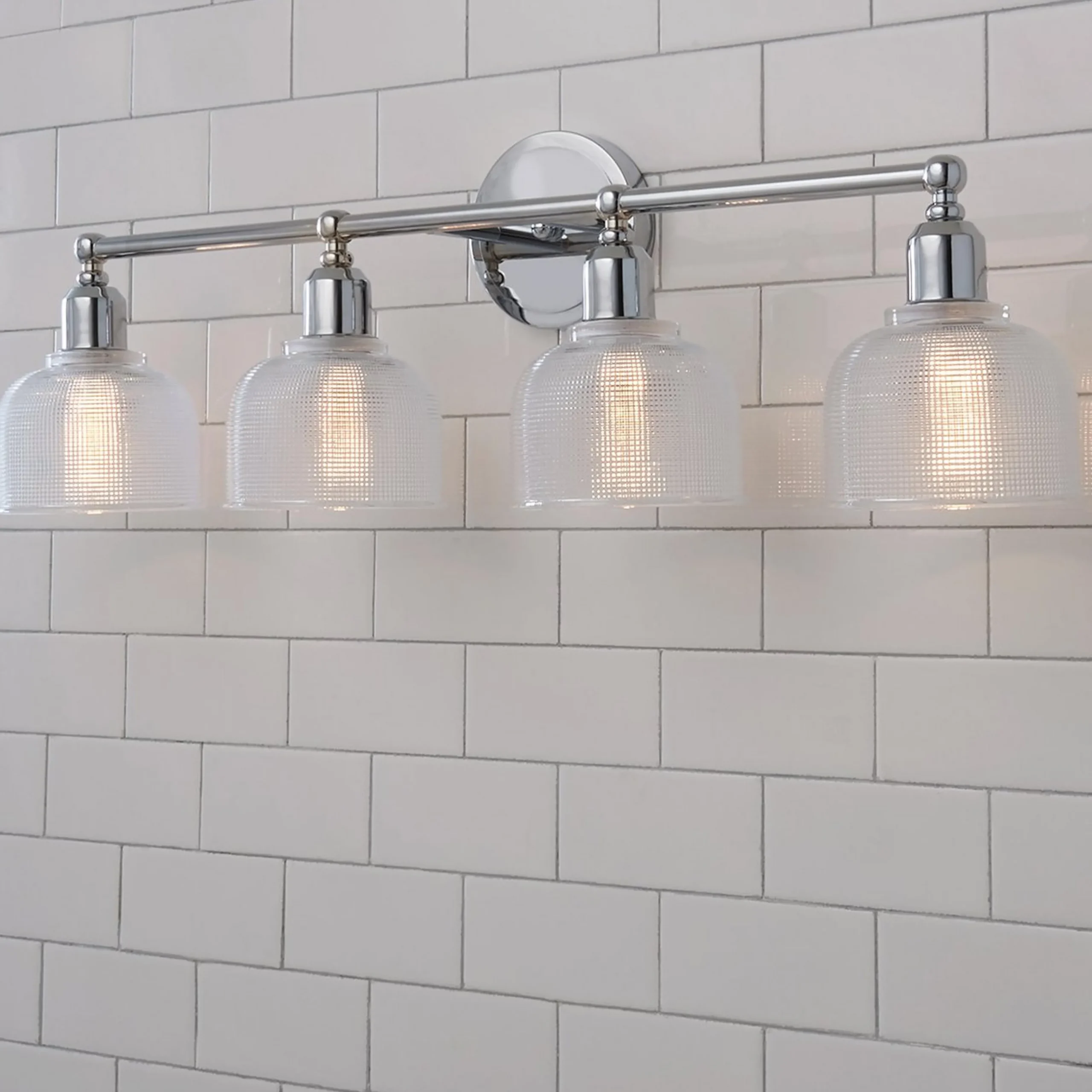 Prismatic Glass Vanity Light - 4 Light