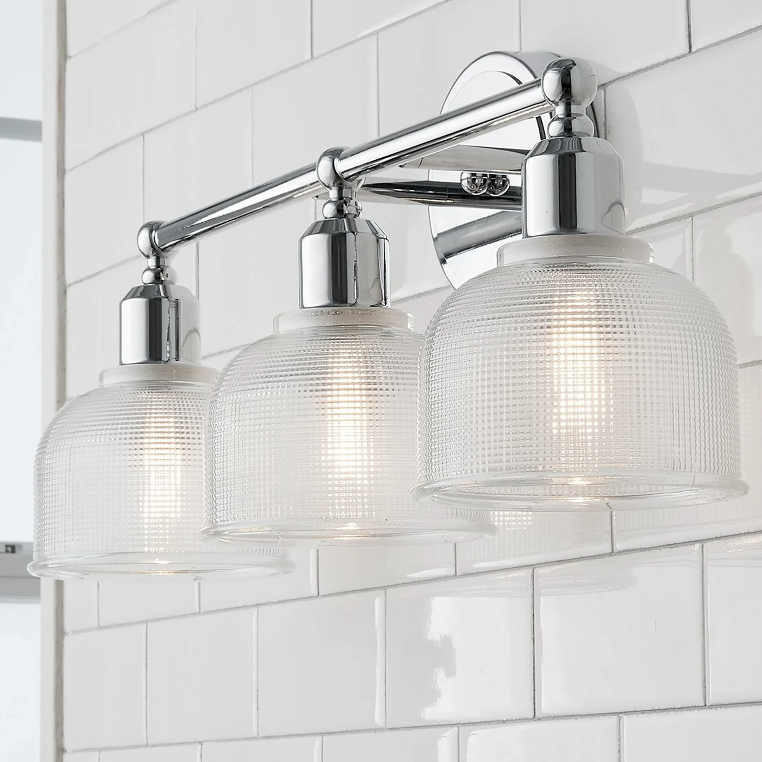 Prismatic Glass Vanity Light - 3 Light