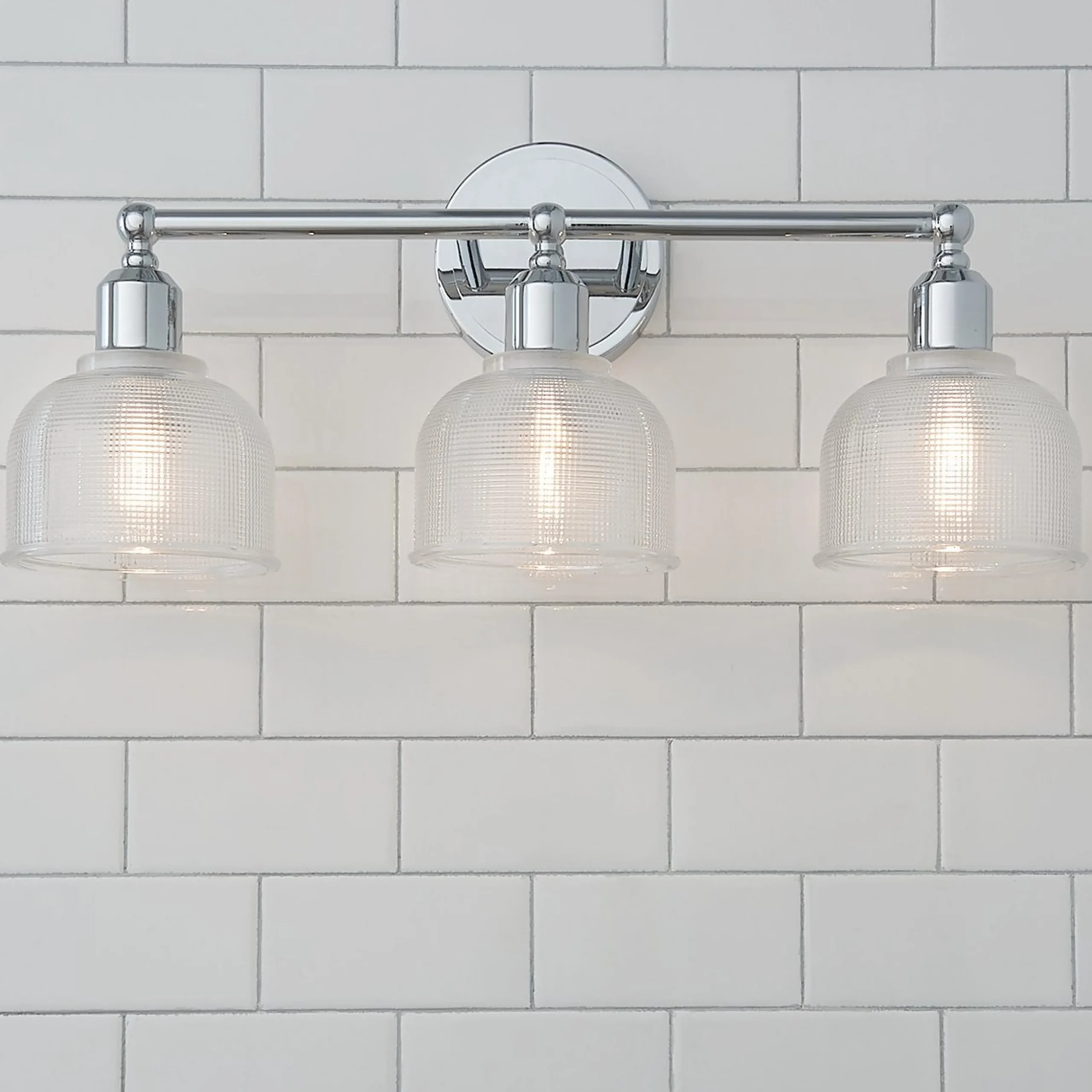 Prismatic Glass Vanity Light - 3 Light