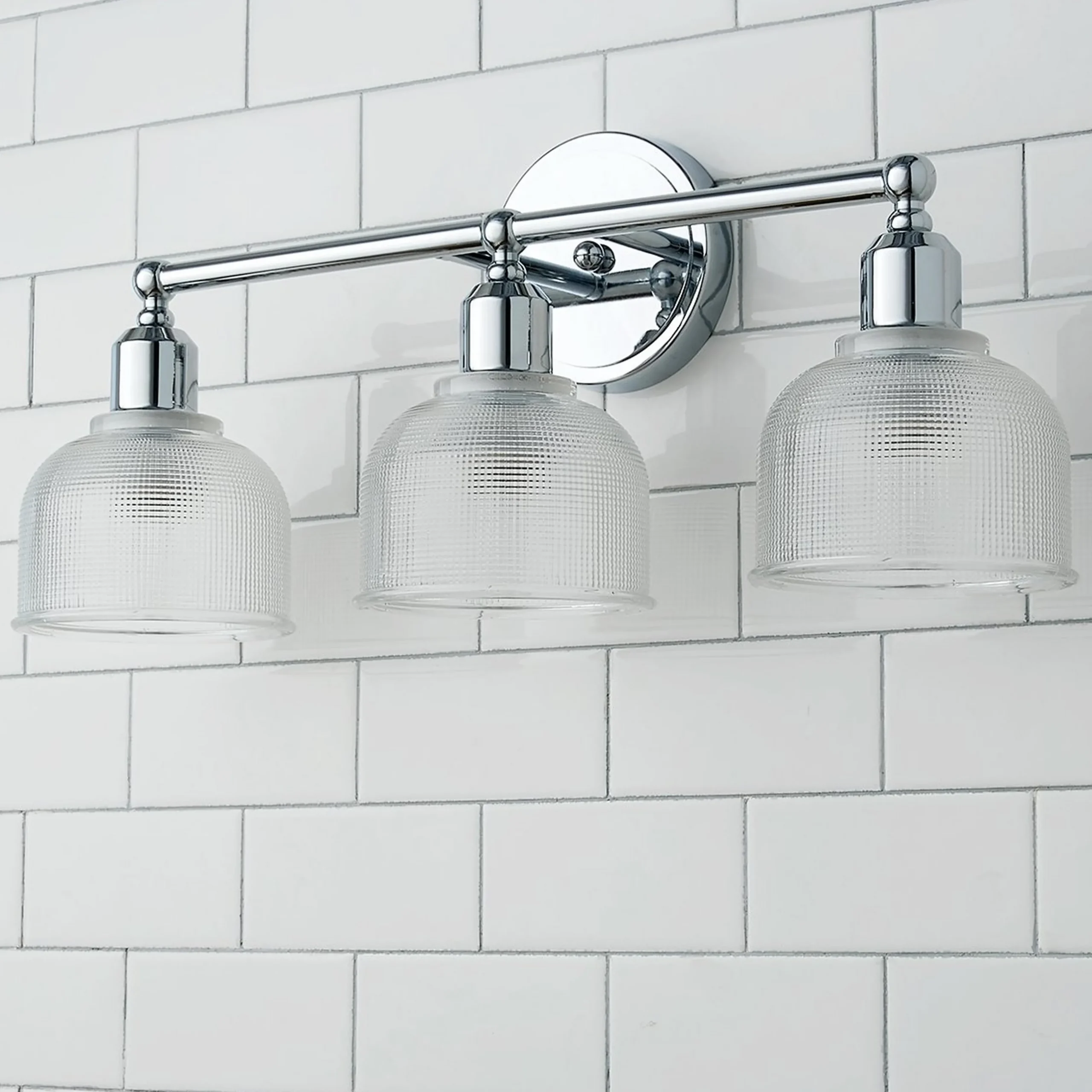 Prismatic Glass Vanity Light - 3 Light