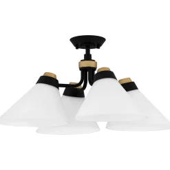 Quattor Opal Glass Convertible Ceiling Light