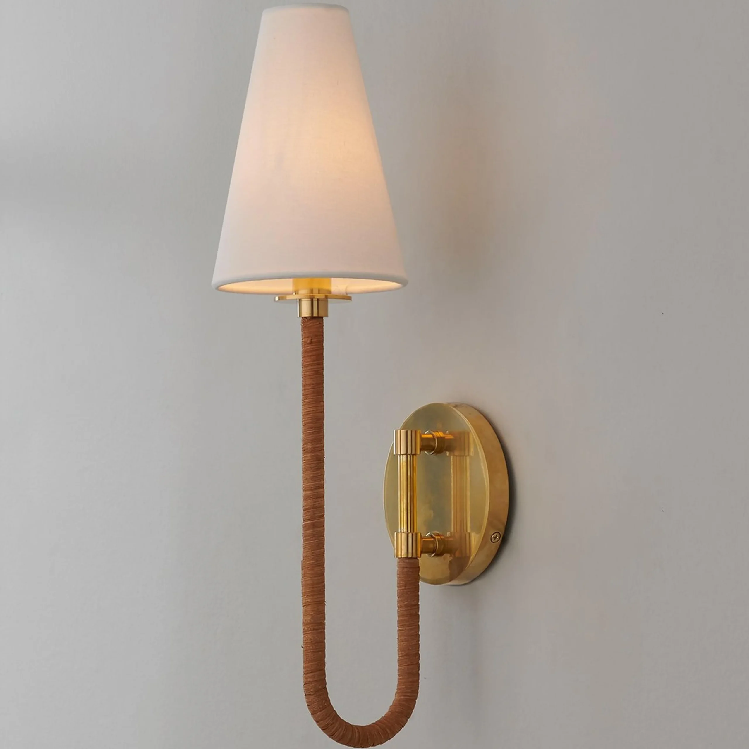 Rattan Swoop Sconce