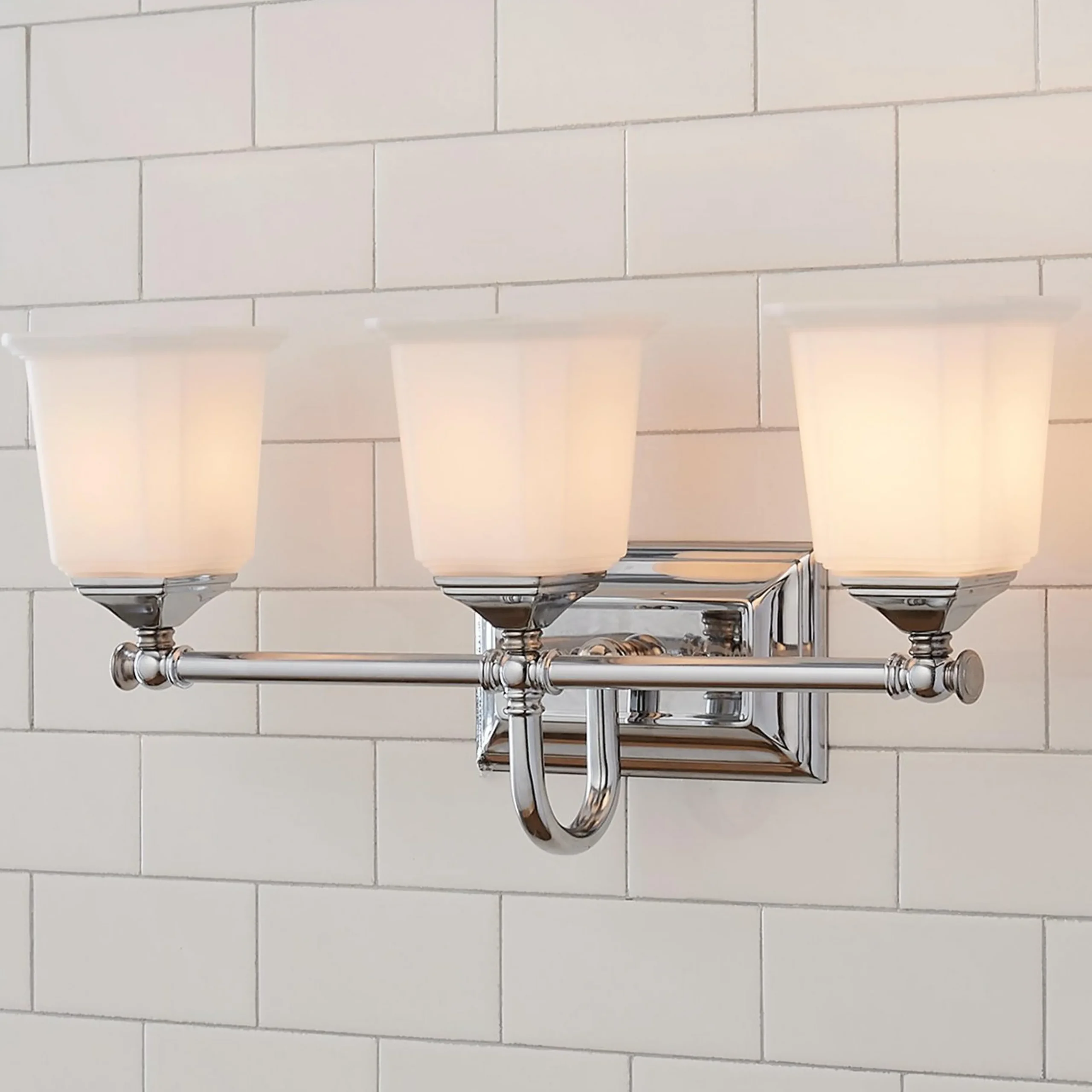 Refined Classic Vanity Light - 3 Light - Opal Glass