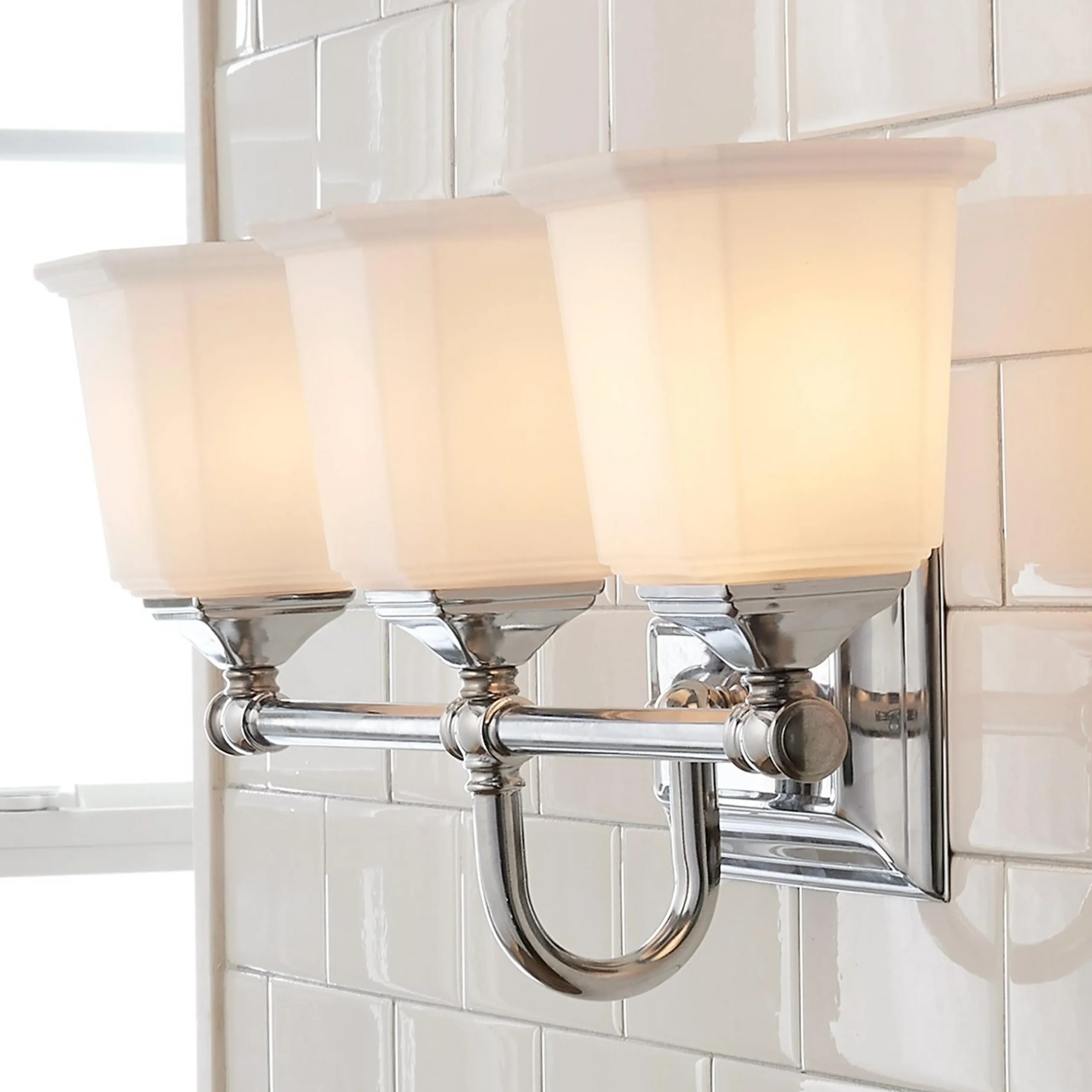 Refined Classic Vanity Light - 3 Light - Opal Glass