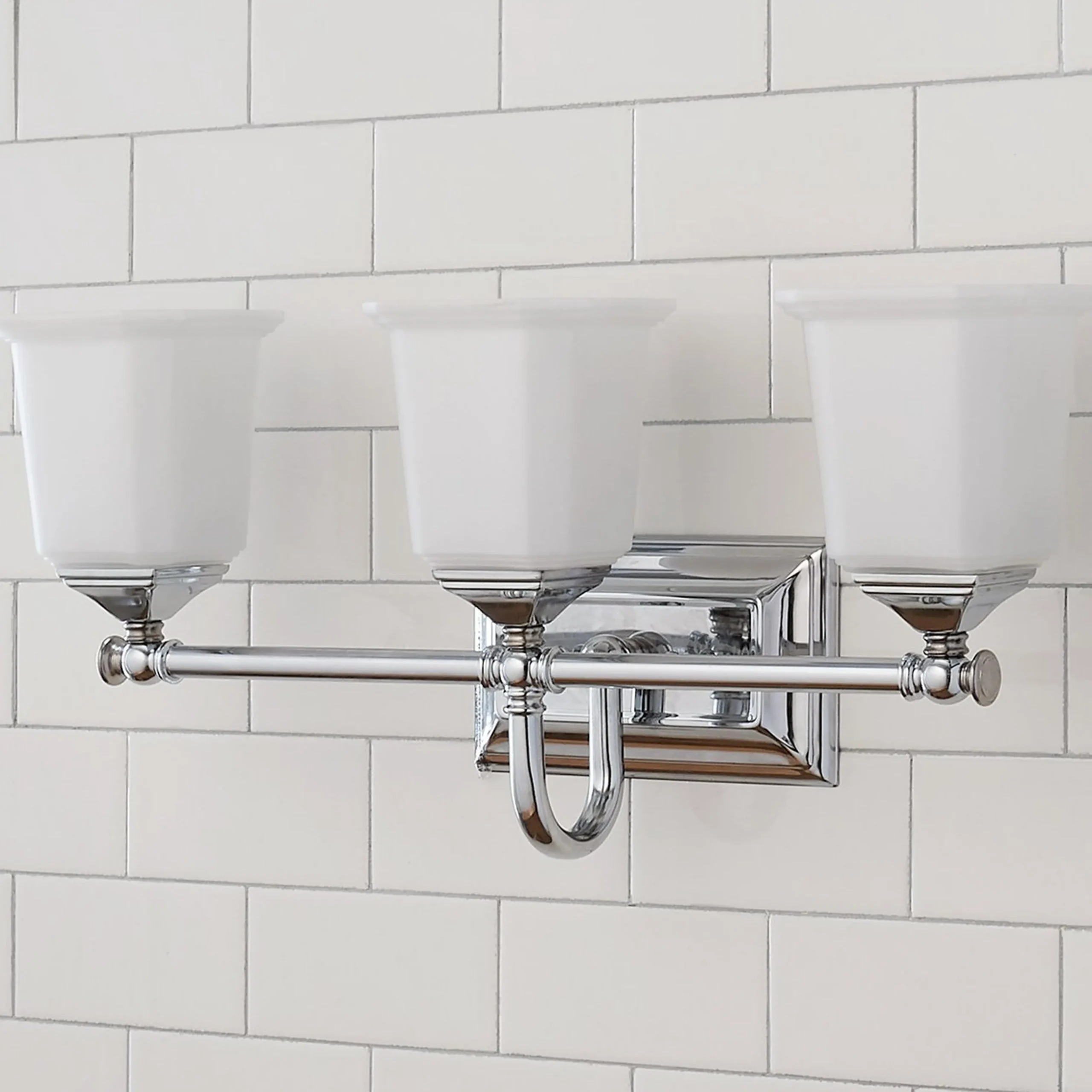 Refined Classic Vanity Light - 3 Light - Opal Glass