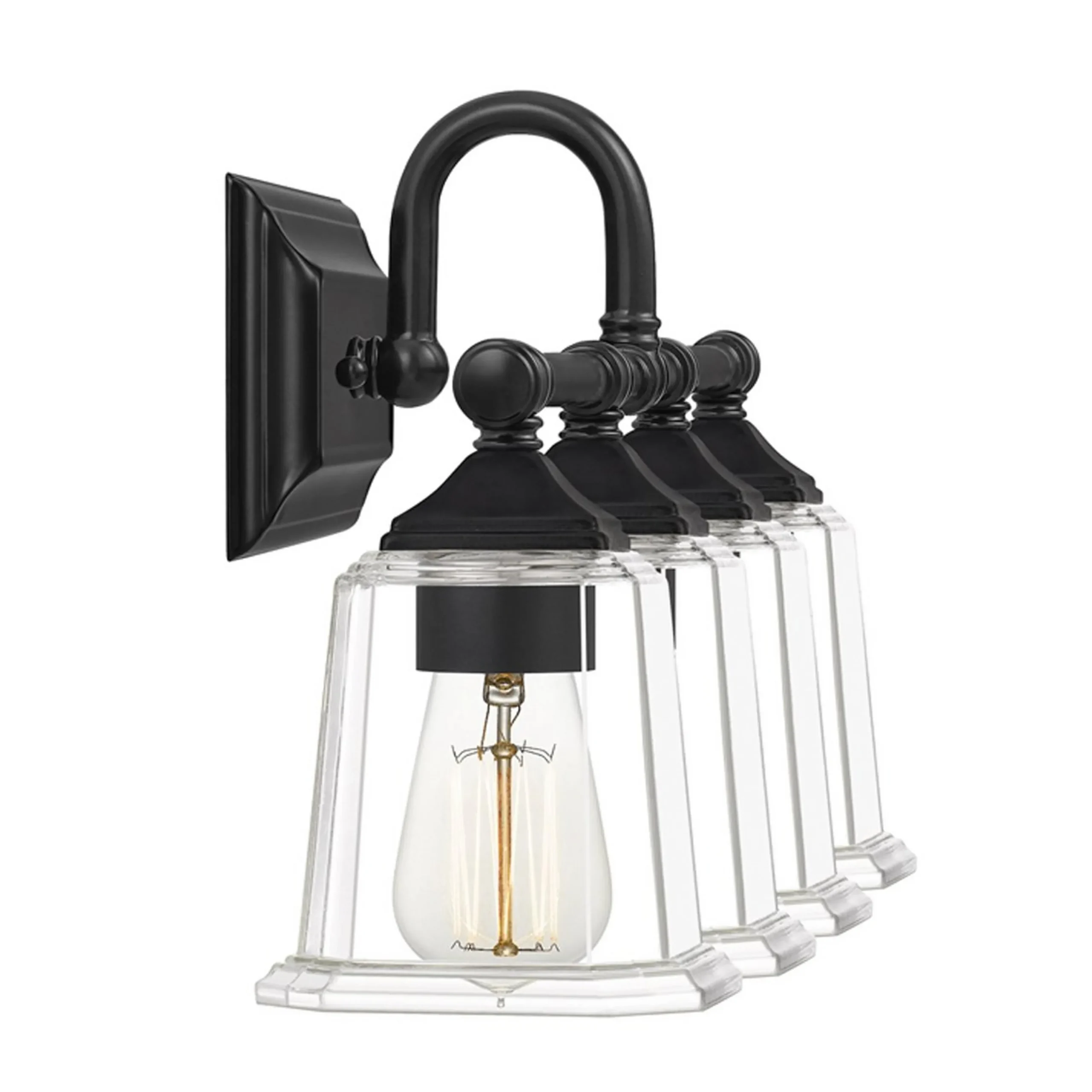 Refined Classic Vanity Light - 4 Light - Clear Glass