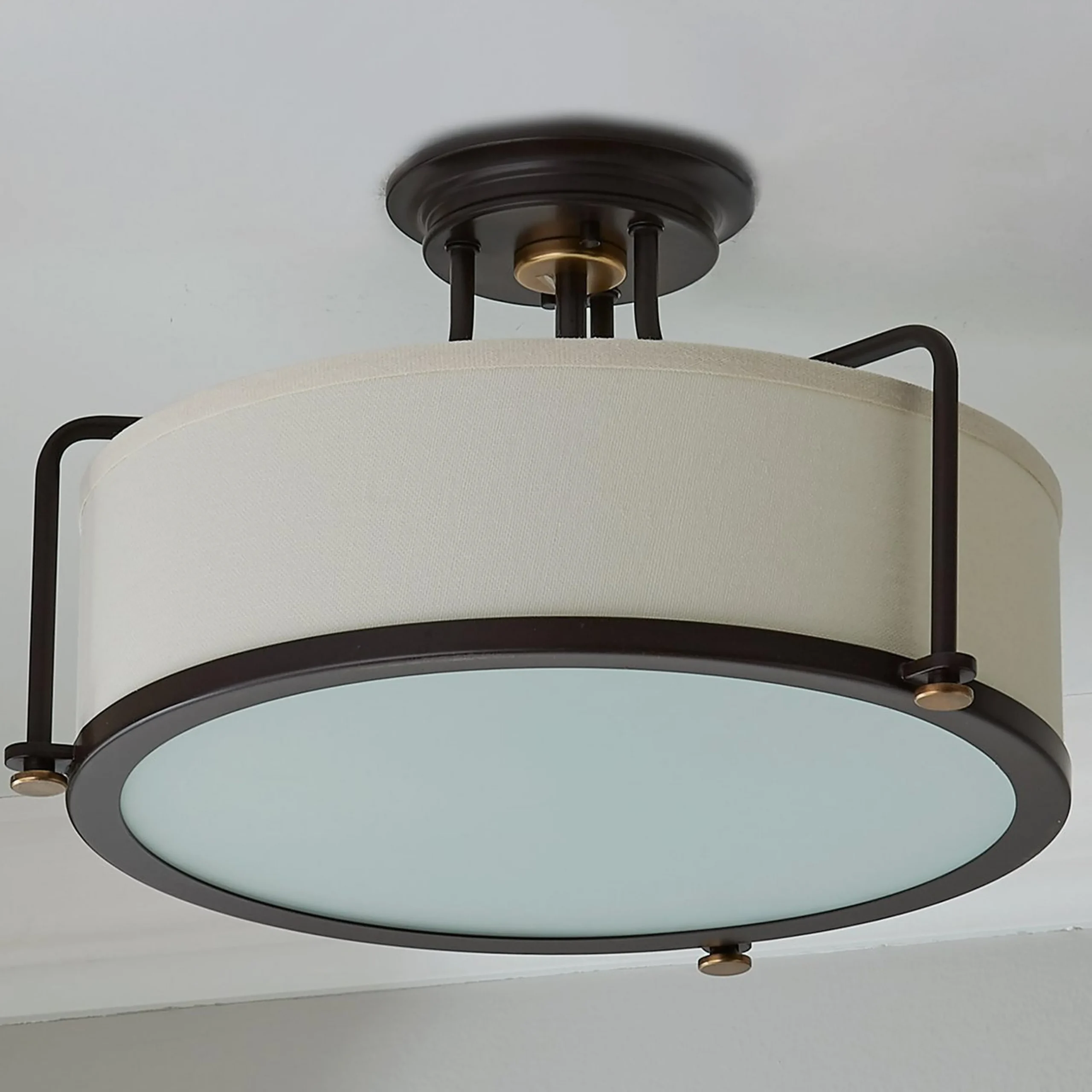 Refined Contemporary Textured Semi-Flush Ceiling Light