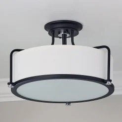 Refined Contemporary Textured Semi-Flush Ceiling Light