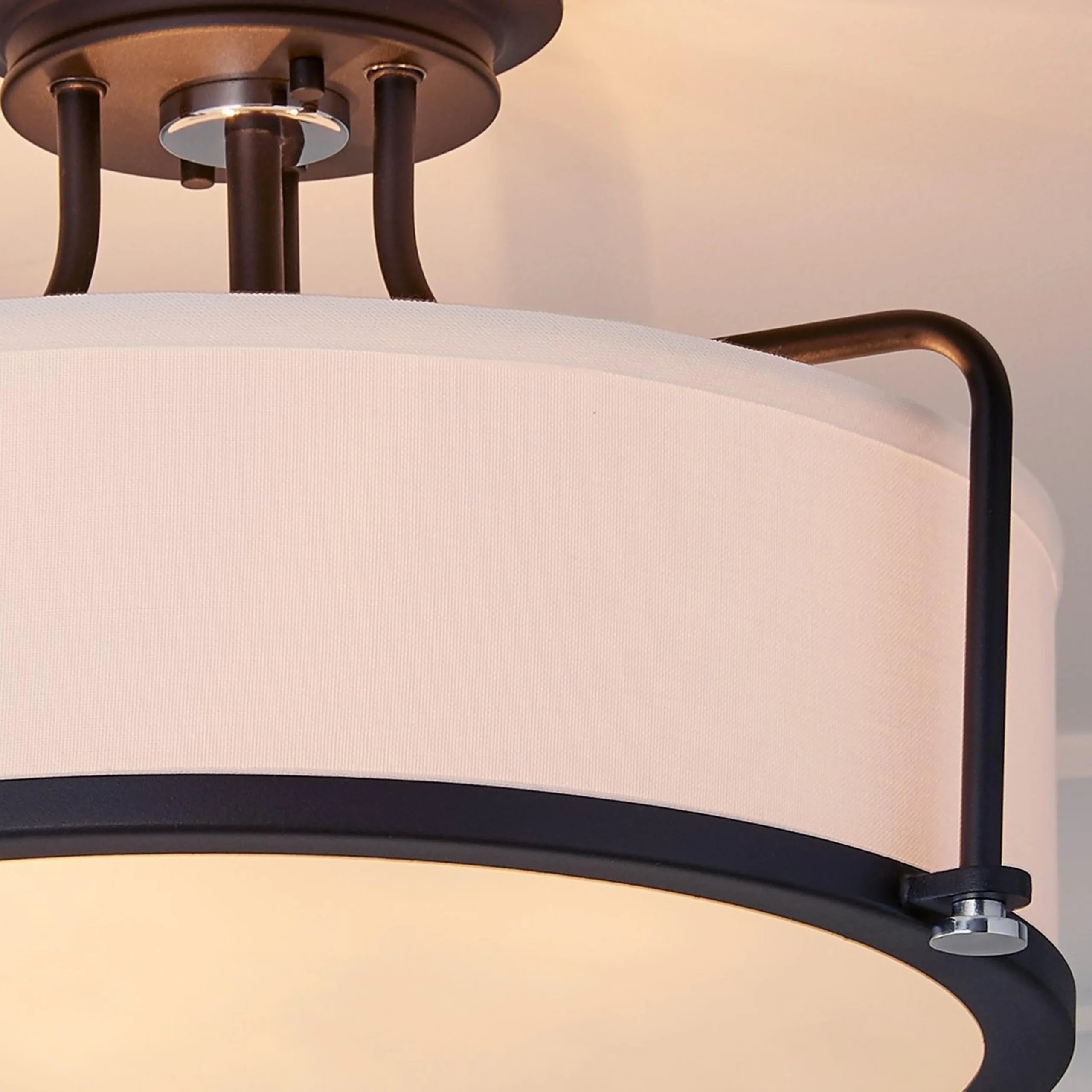 Refined Contemporary Textured Semi-Flush Ceiling Light