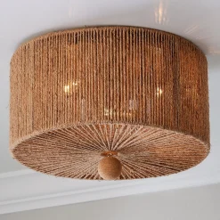 Refined Jute Drum Ceiling Light