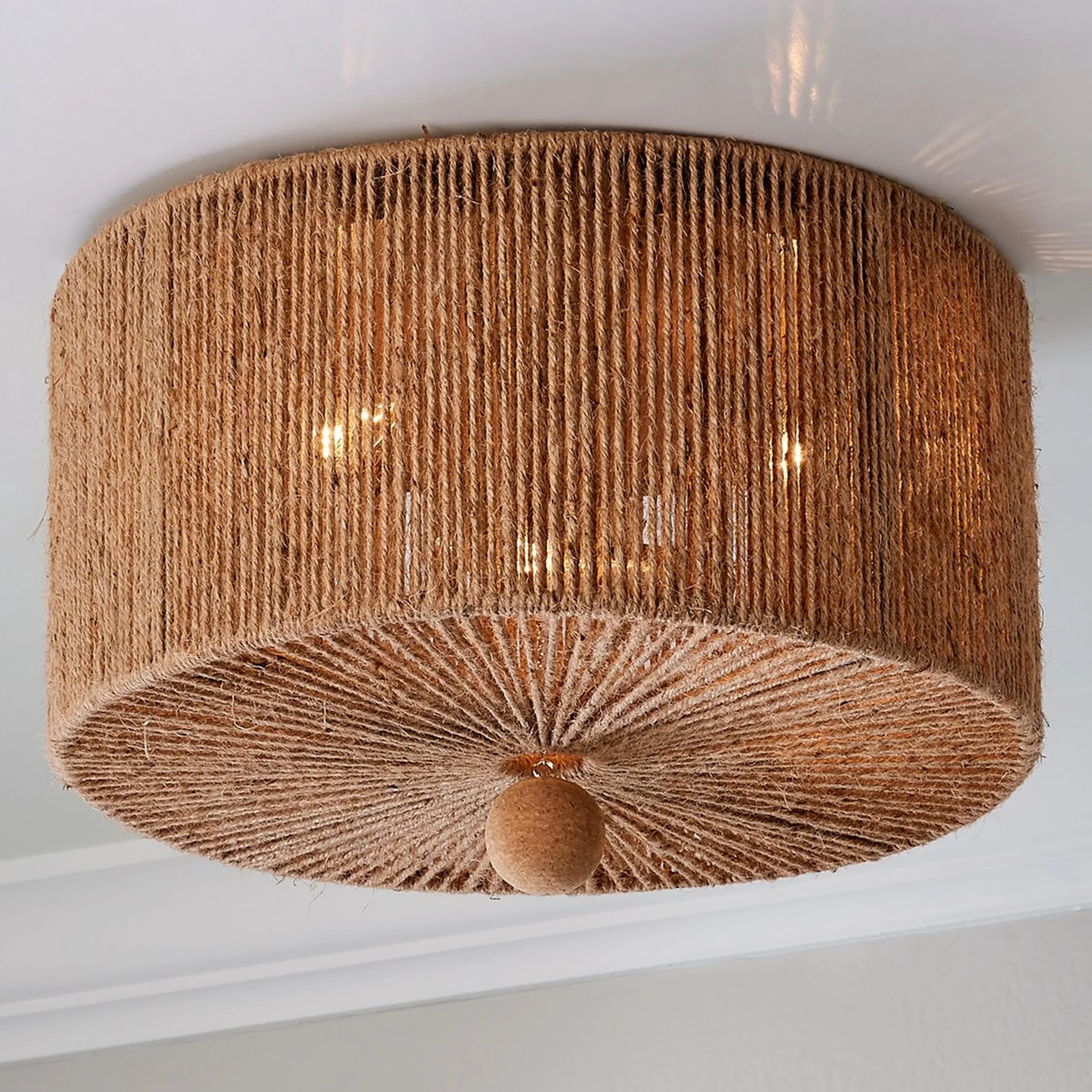 Refined Jute Drum Ceiling Light