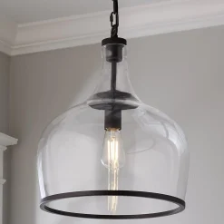 Reproduction Glass Cloche Pendant