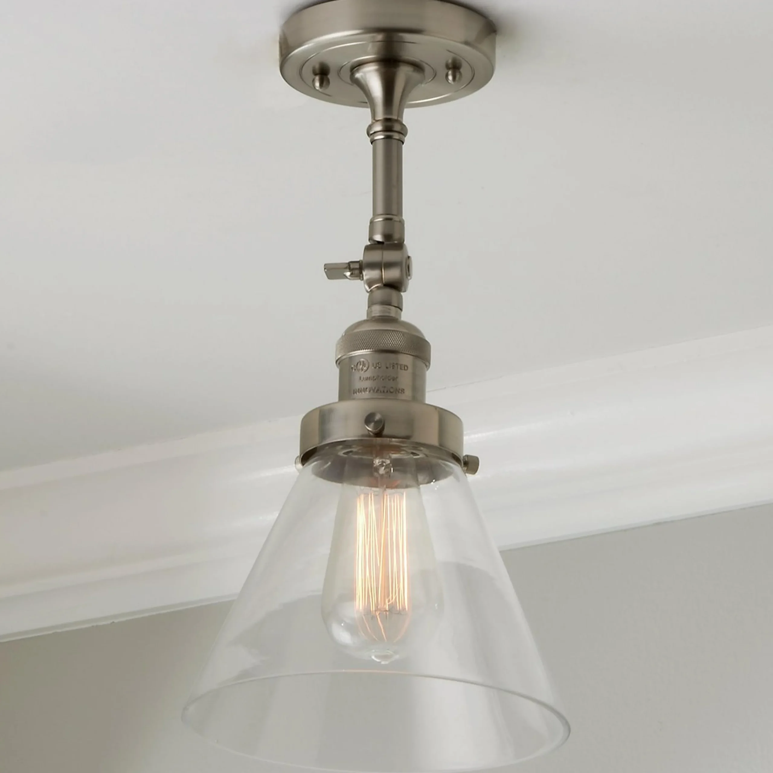 Restoration Swivel Arm Convertible Light - Clear Glass